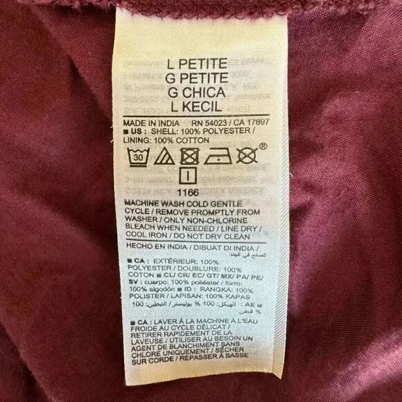 Old Navy Dress  Defined  Waist Chiffon Ruffle Midi Red Orange Floral LP #2208 - Picture 13 of 16